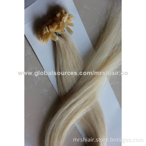 20-inch weight 100g (1g per strand) silk straight blonde pre-bonded in hair extensions